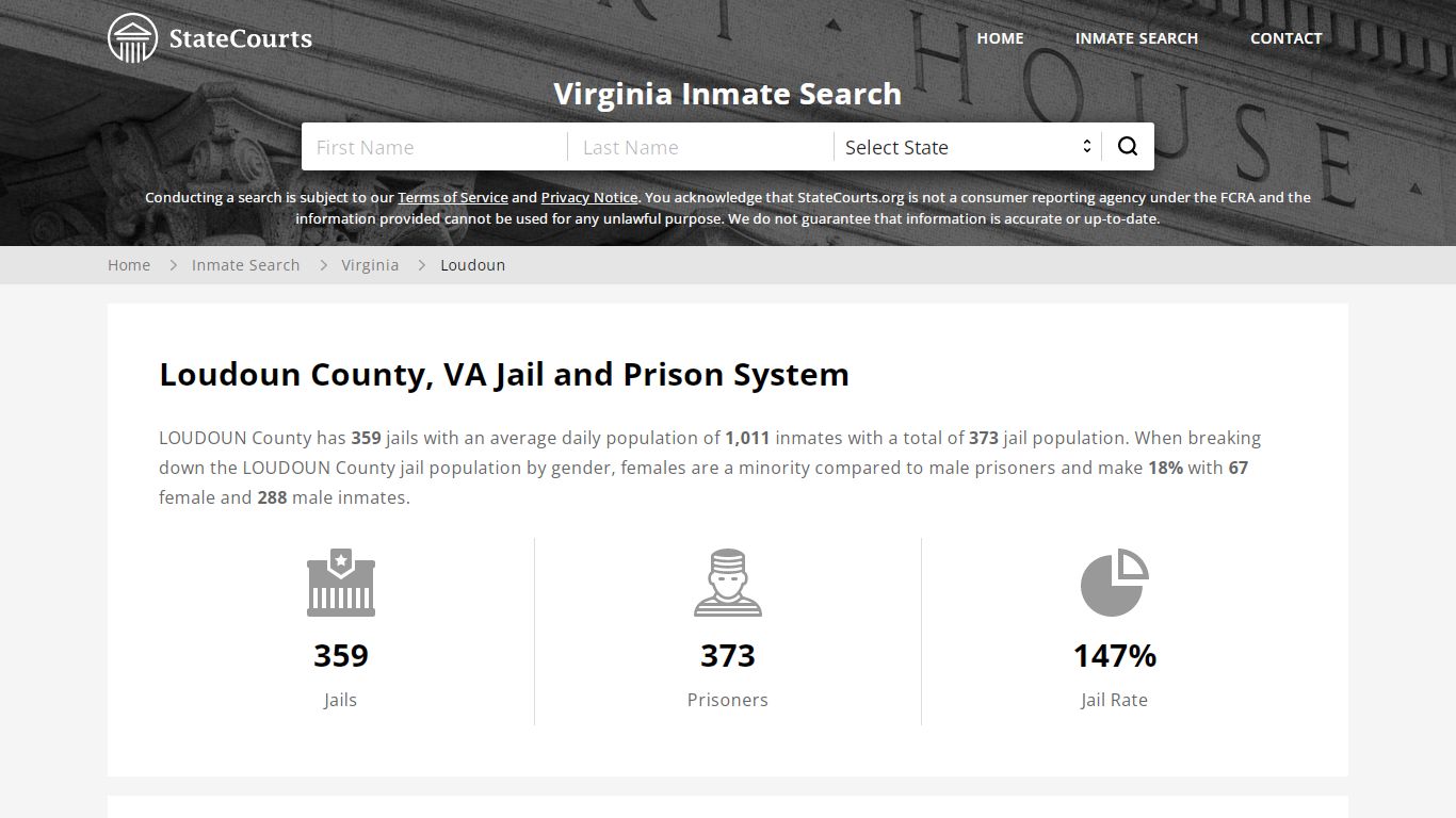 Loudoun County, VA Inmate Search - StateCourts